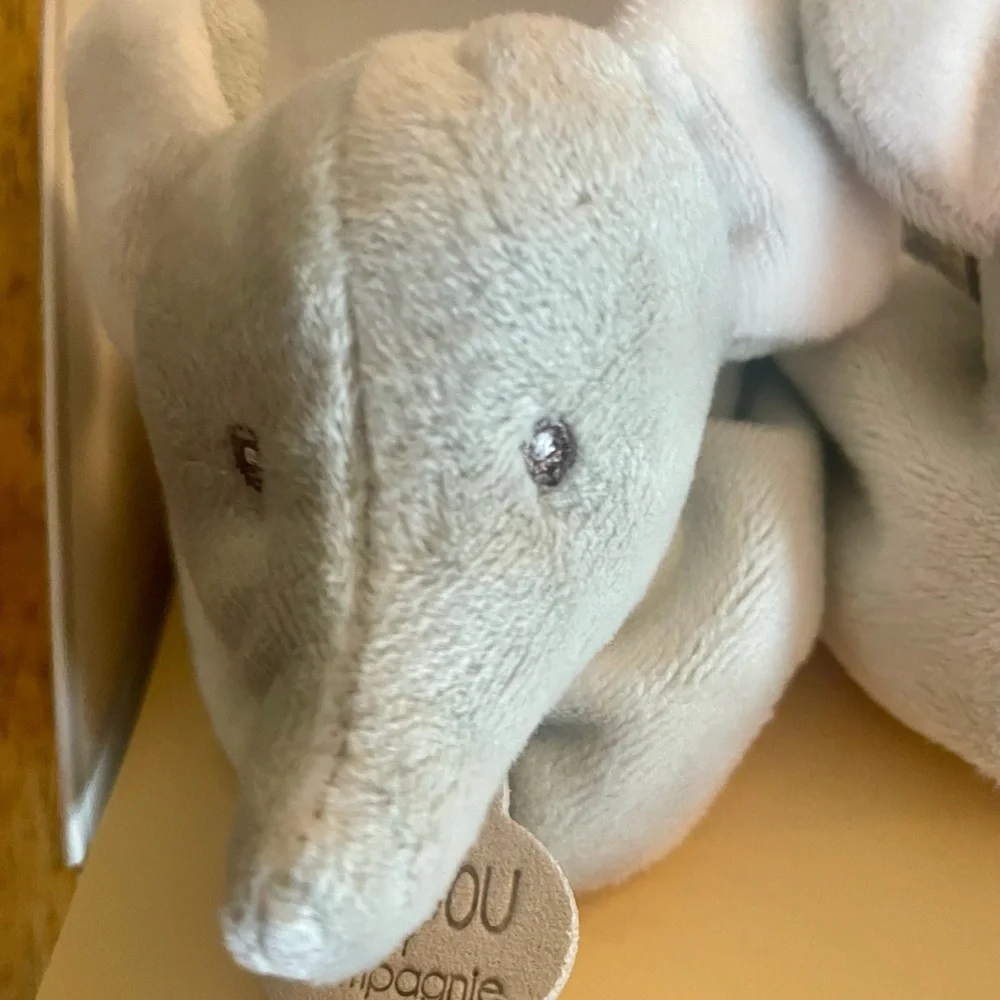 Doudou et Compagnie Cute Gray Elephant Baby Booties NWT